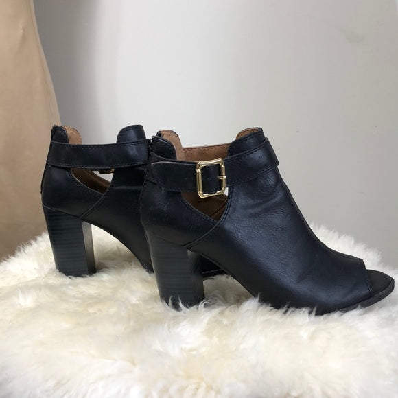 Fioni open toe leather booties