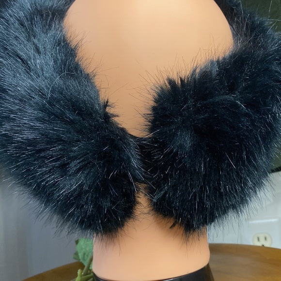 COPY - Surell black fox faux fur head band