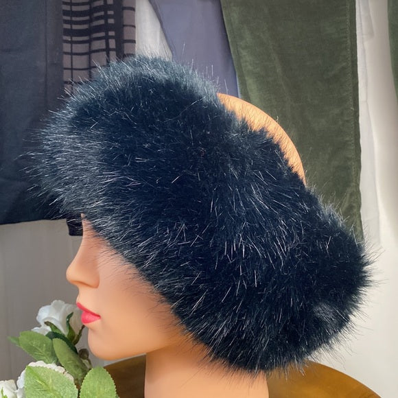 COPY - Surell black fox faux fur head band