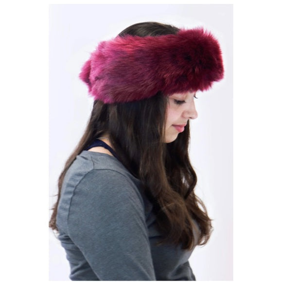 COPY - Surell black fox faux fur head band