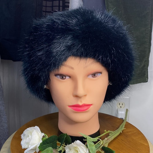 COPY - Surell black fox faux fur head band