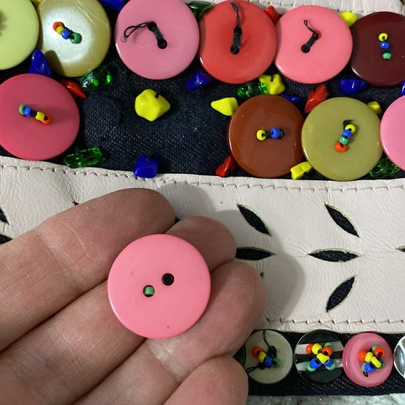 Cute Lolipops Paris Atelier small novelty bag! Cut out Leather/cotton/beads