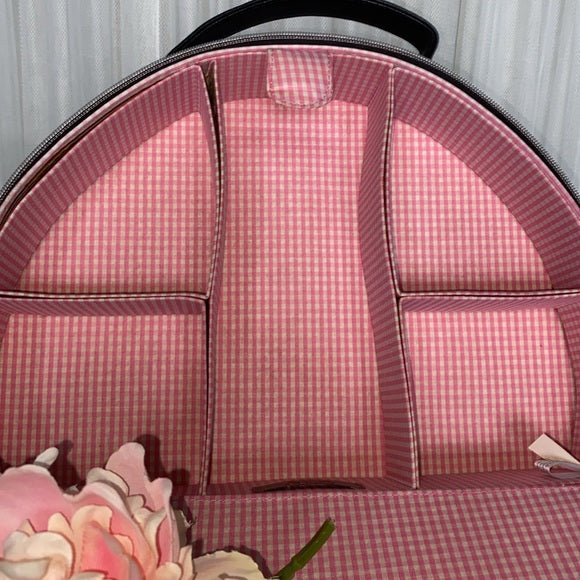 Marilyn Monroe cosmetic hard bag divided compartments inside! Pink/white