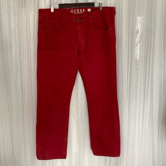 Vintage Guess Women’s button down red jeans! Straight/boots! High rise! Size 36