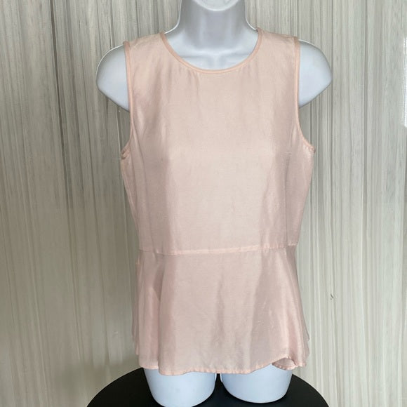 REDUCED! Club Monaco Seymour peplum sleeveless top. Very soft pink! Sz S