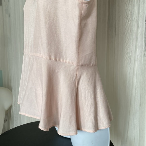 REDUCED! Club Monaco Seymour peplum sleeveless top. Very soft pink! Sz S