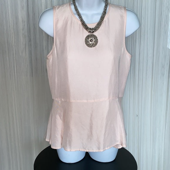 REDUCED! Club Monaco Seymour peplum sleeveless top. Very soft pink! Sz S