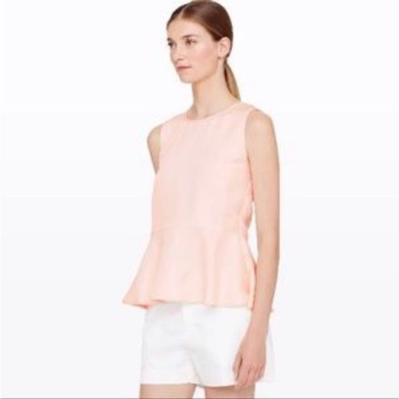 REDUCED! Club Monaco Seymour peplum sleeveless top. Very soft pink! Sz S