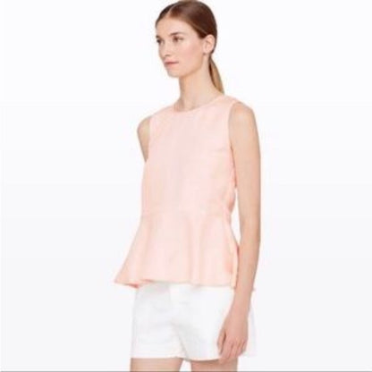 REDUCED! Club Monaco Seymour peplum sleeveless top. Very soft pink! Sz S