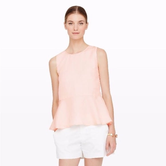 REDUCED! Club Monaco Seymour peplum sleeveless top. Very soft pink! Sz S
