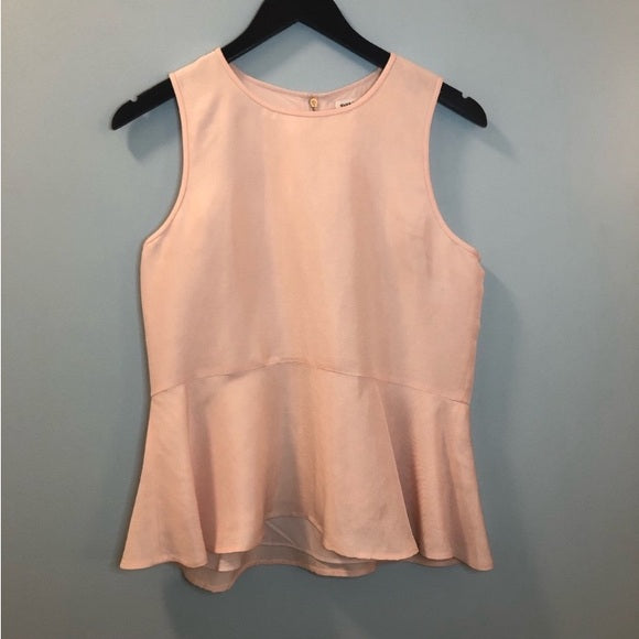REDUCED! Club Monaco Seymour peplum sleeveless top. Very soft pink! Sz S