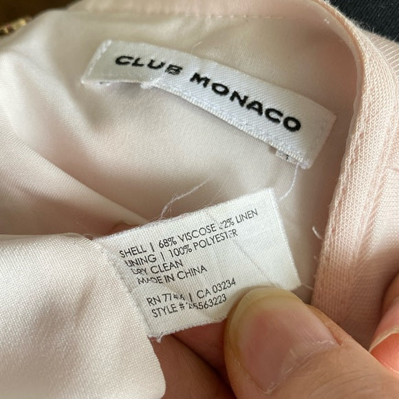 REDUCED! Club Monaco Seymour peplum sleeveless top. Very soft pink! Sz S