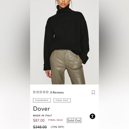 REDUCED!! AG The Dover chunky ribbed boxy turtleneck! Size S
