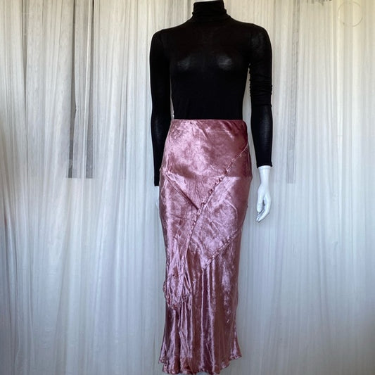 Free People mauve/pink velvet maxi skirt! Size XS