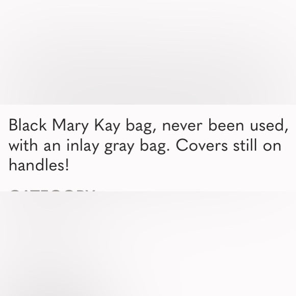 NEW!!!Mary Kay black/cream cosmetic, consultant, weekend tote bag