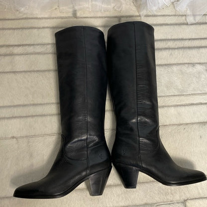 Frye Lila slouchy black tall, riding boots knee high soft leather Size 6M
