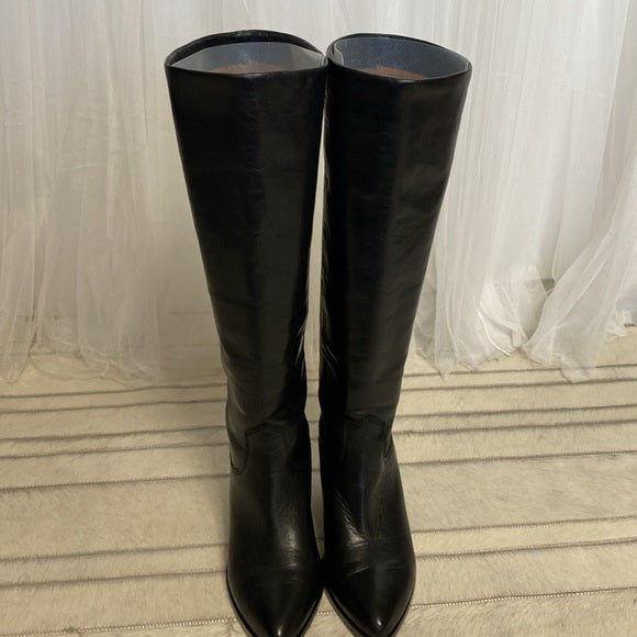 Frye Lila slouchy black tall, riding boots knee high soft leather Size 6M