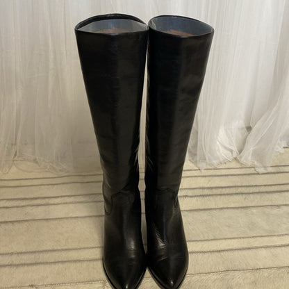 Frye Lila slouchy black tall, riding boots knee high soft leather Size 6M