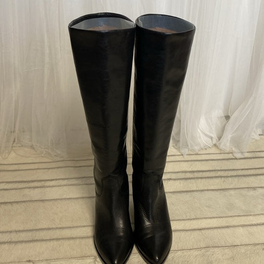 Frye Lila slouchy black tall, riding boots knee high soft leather Size 6M