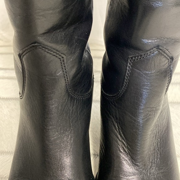 Frye Lila slouchy black tall, riding boots knee high soft leather Size 6M