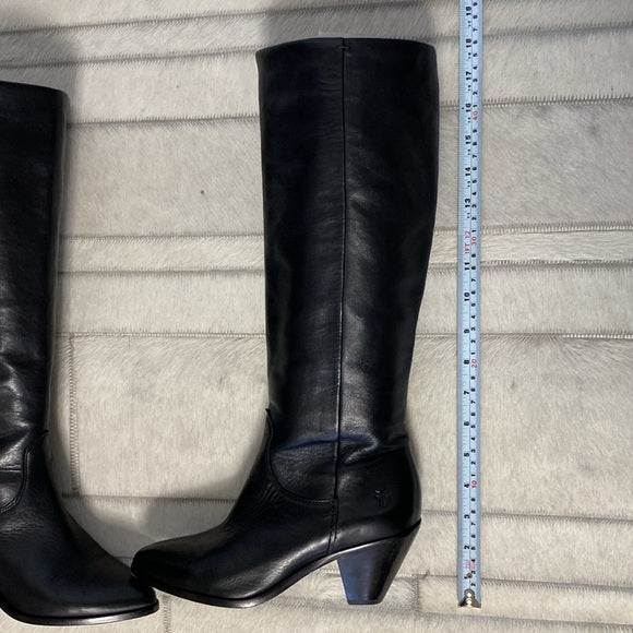 Frye Lila slouchy black tall, riding boots knee high soft leather Size 6M