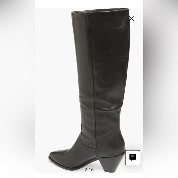 Frye Lila slouchy black tall, riding boots knee high soft leather Size 6M