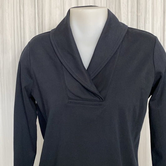 L.L. Bean black shawl collar, pullover 100% top! New without the tag! Size M reg