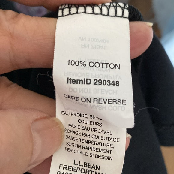 L.L. Bean black shawl collar, pullover 100% top! New without the tag! Size M reg