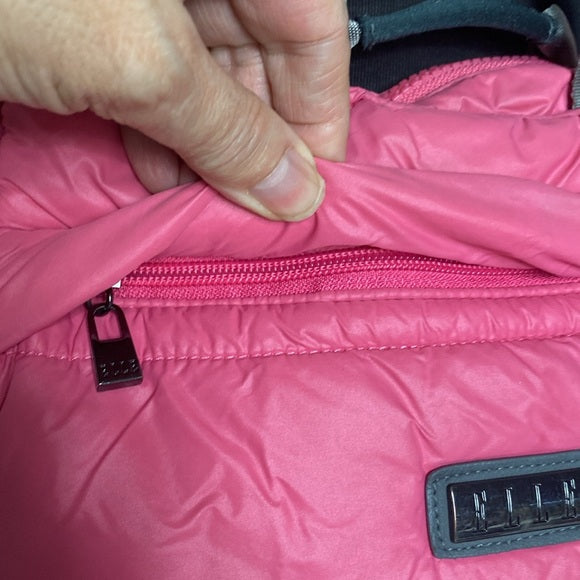 Elle Puffer quilted crossbody square pink lightweight bag!