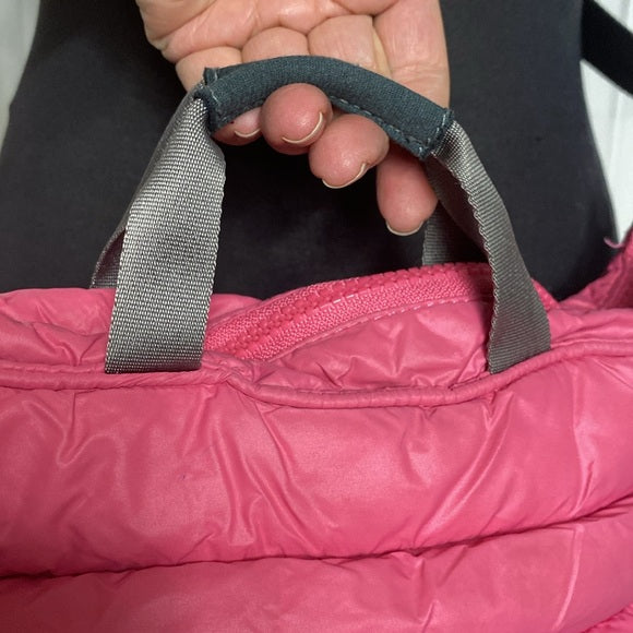 Elle Puffer quilted crossbody square pink lightweight bag!