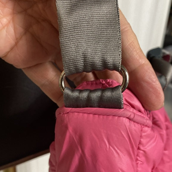 Elle Puffer quilted crossbody square pink lightweight bag!