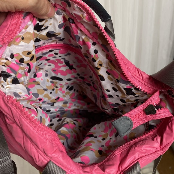Elle Puffer quilted crossbody square pink lightweight bag!
