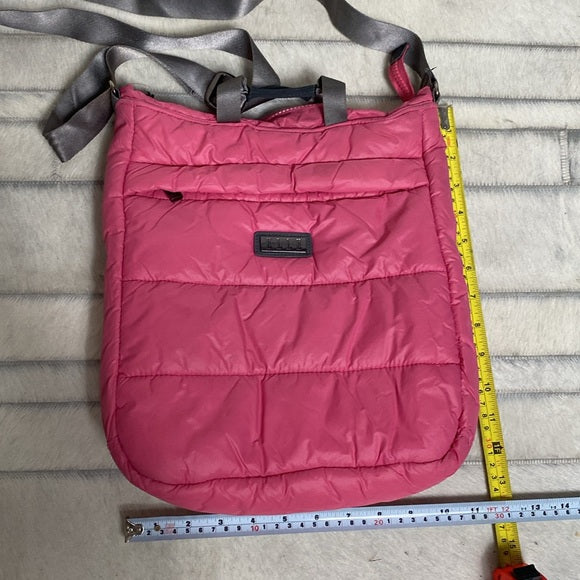 Elle Puffer quilted crossbody square pink lightweight bag!
