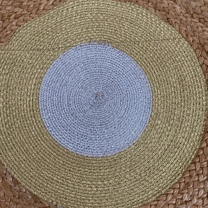 Tom & Eva raffia braided large round tote/beach bag