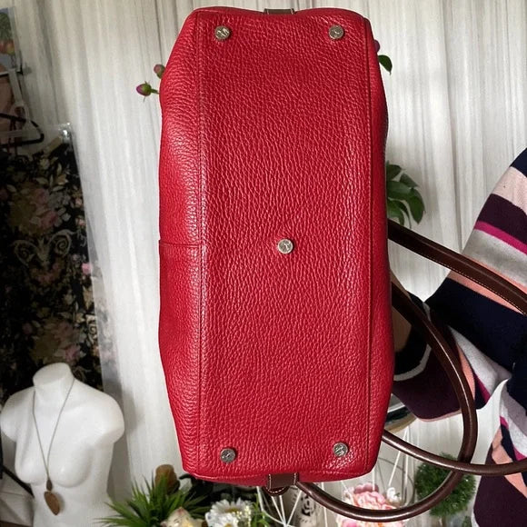 REDUCED! Petusco 100% leather stunning red and brown bag