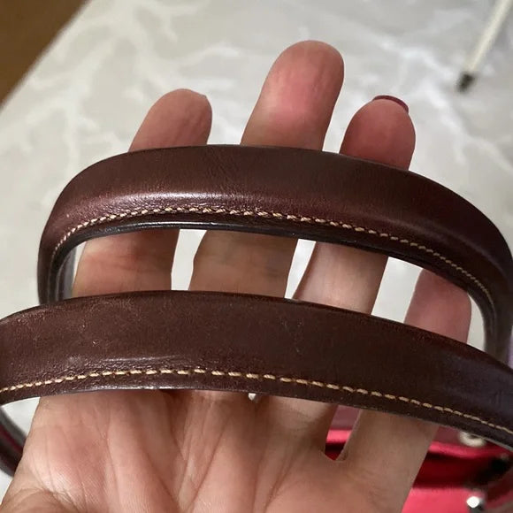 REDUCED! Petusco 100% leather stunning red and brown bag