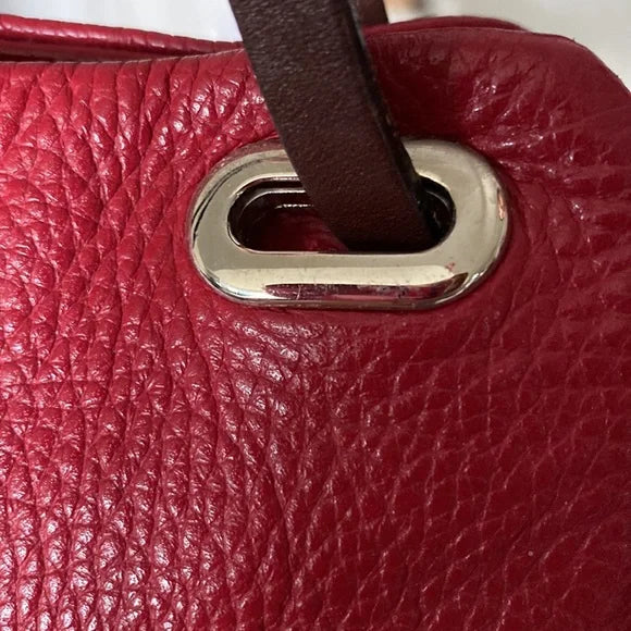 REDUCED! Petusco 100% leather stunning red and brown bag