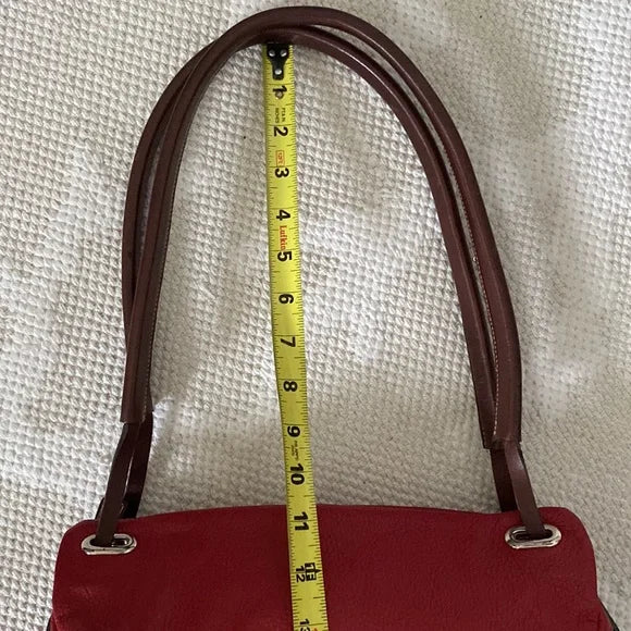 REDUCED! Petusco 100% leather stunning red and brown bag