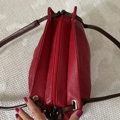 REDUCED! Petusco 100% leather stunning red and brown bag