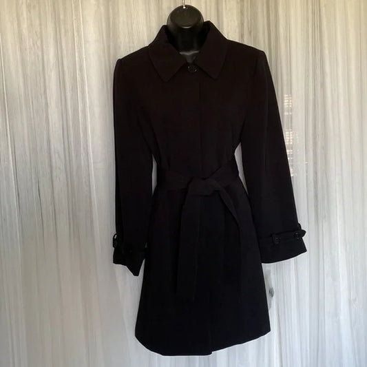 BNWOT! Larry Levine Sport overcoat black trench, water resistant with/belt!