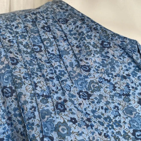 REDUCED!!Liberty Art Fabric roll taps long sleeves blue flowers! Size M