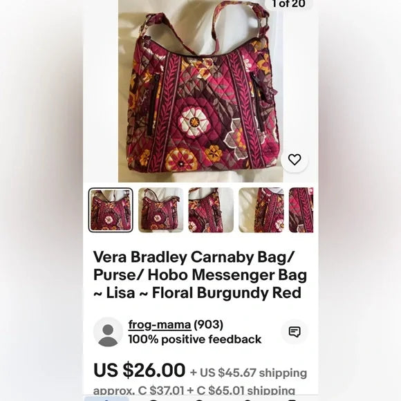 NWOT!!! Vera Bradley Lisa B Carnaby shoulder bag! 100% washable quilted!