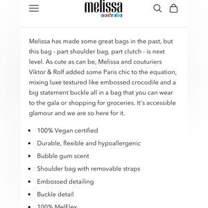 Melissa in colab Victor & Rolf off white cross body bag
